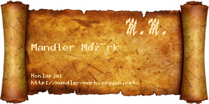 Mandler Márk névjegykártya